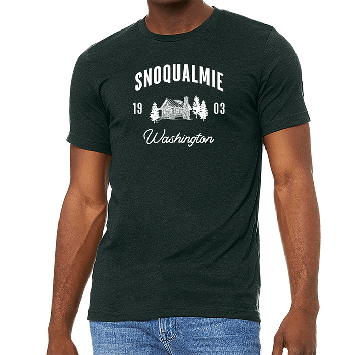 Bella + Canvas Unisex 4.2 Oz. CVC Jersey Tee Printed with a Customizable CABIN  COLLECTION Design