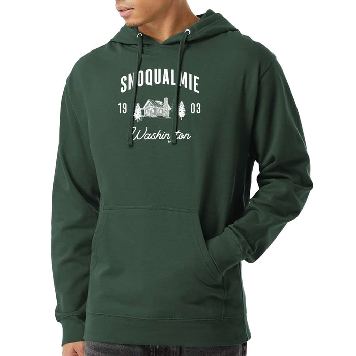 Independent Trading Co. 8.5 oz Full-Zip Hooded Sweatshirt Printed with CABIN COLLECTION design