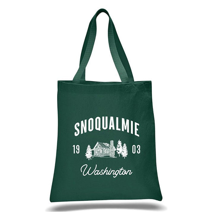 12 Oz. Colored Canvas Simple Tote Bag Printed with a Customizable CABIN COLLECTION Design