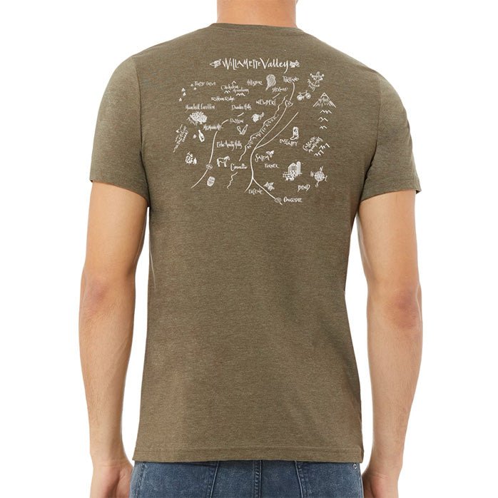 Bella + Canvas Unisex 4.2 Oz. CVC Jersey Tee Printed with a Customizable CALLIGRAPHY MAP COLLECTION Design