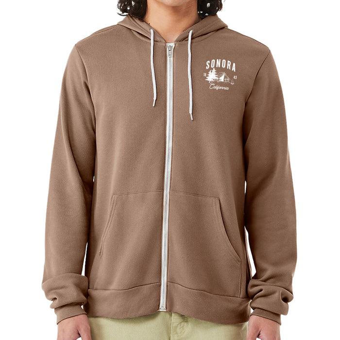 Custom CABIN BELLA+CANVAS Unisex 8 Oz. Sponge Fleece Full-Zip Hoodie Sweatshirt