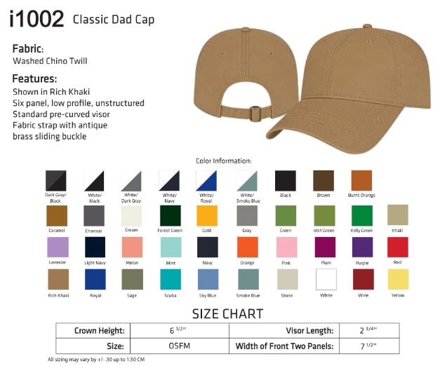Cap America Washed Chino Twill Relaxed Golf Cap Printed with a Customizable PENNANT COLLECTION Design