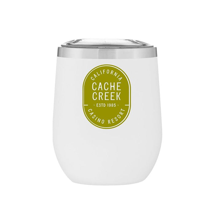 Custom Wholesale 12 Oz. Stainless Insulated Stemless Wine Cup Printed in CAPSULE COLLECTION Design