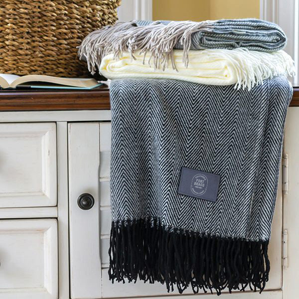 Custom BRAND / LOGO Herringbone Throw