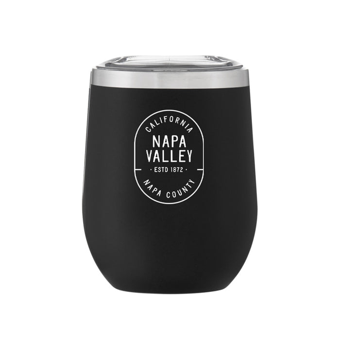 Custom Wholesale 12 Oz. Stainless Insulated Stemless Wine Cup Printed in CAPSULE COLLECTION Design