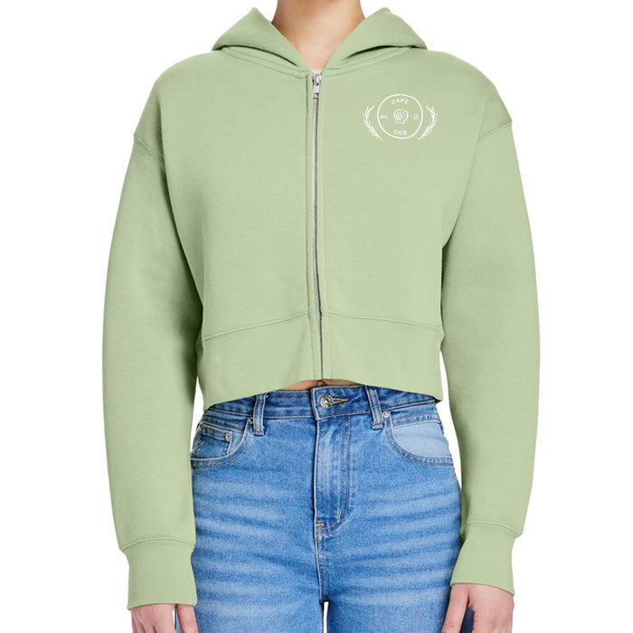 Custom COASTAL Lane Seven Womens 9.5 Oz. Relaxed Crop Zip