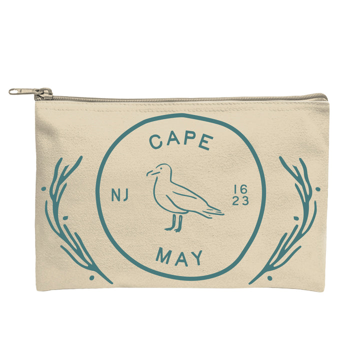 Custom COASTAL 14 oz. Recycled Canvas Zippered Pouch