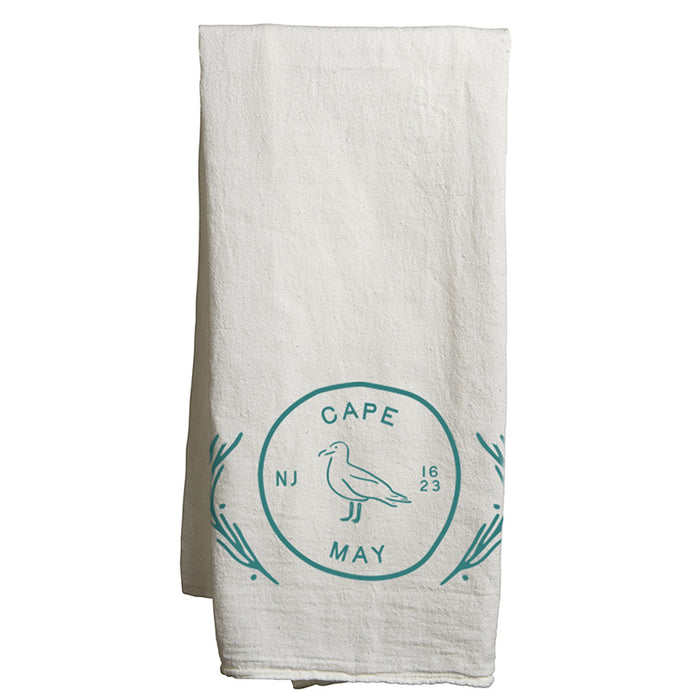 Custom COASTAL Flour Sack Tea Towels - White