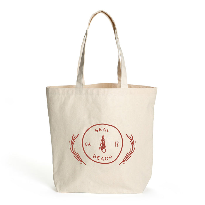 Custom Wholesale 10 Oz. Natural Canvas Market Tote Printed in a  COASTAL Design