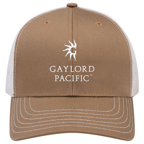 Custom BRAND / LOGO Cotton Blend Twill 6 Panel Mid Profile Mesh Back Trucker Cap