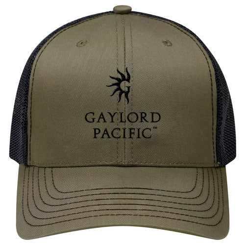 Custom BRAND / LOGO Cotton Blend Twill 6 Panel Mid Profile Mesh Back Trucker Cap
