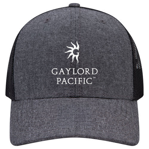 Custom BRAND / LOGO Cotton Blend Twill 6 Panel Mid Profile Mesh Back Trucker Cap