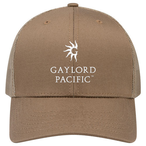 Custom BRAND / LOGO Cotton Blend Twill 6 Panel Mid Profile Mesh Back Trucker Cap