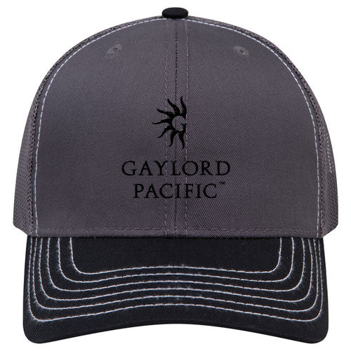 Custom BRAND / LOGO Cotton Blend Twill 6 Panel Mid Profile Mesh Back Trucker Cap