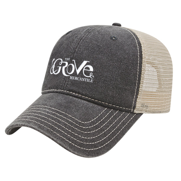 Custom BRAND / LOGO Cap America Pigment Dyed Trucker Cap with Woven Patch Marrowed Label