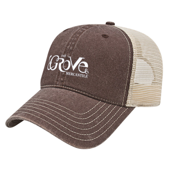 Custom BRAND / LOGO Cap America Pigment Dyed Trucker Cap with Woven Patch Marrowed Label