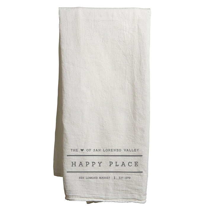 Custom Wholesale  Flour Sack Tea Towel Printed in HAPPY PLACE COLLECTION Design
