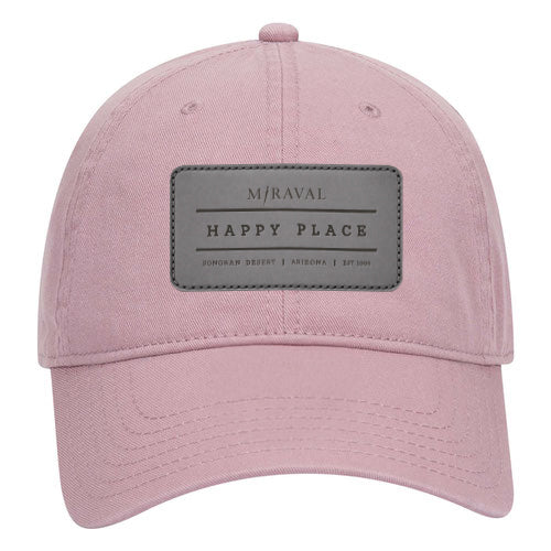 Custom HAPPY PLACE Otto Cap Cotton Twill Garment Washed Superior Dad Cap