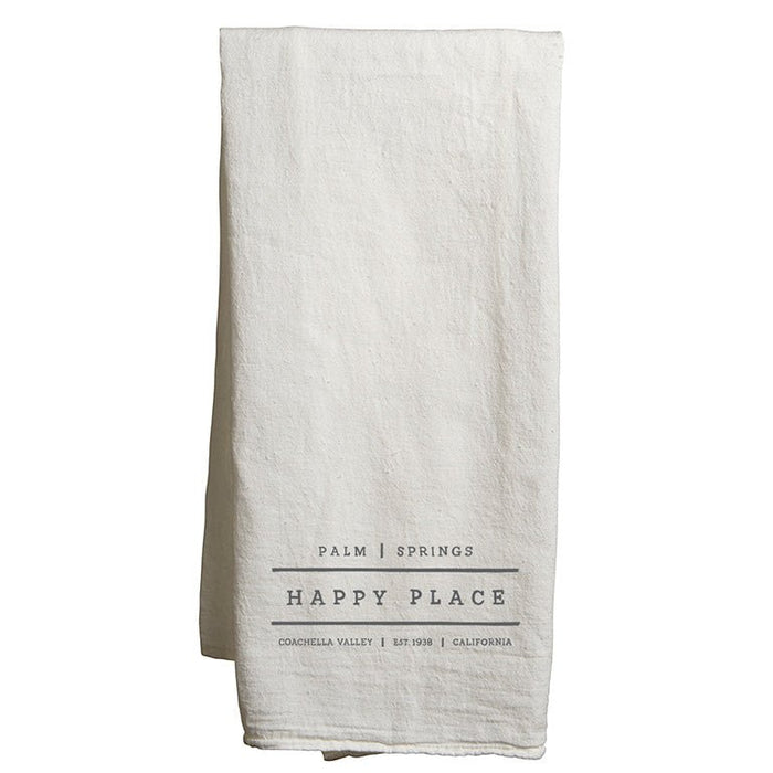 Custom Wholesale  Flour Sack Tea Towel Printed in HAPPY PLACE COLLECTION Design