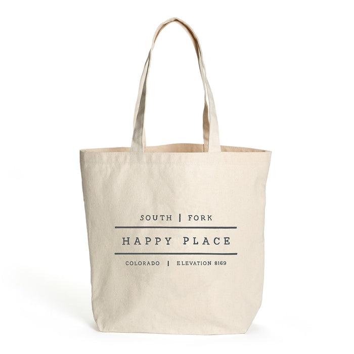 Custom HAPPY PLACE 10 Oz. Natural Canvas Market Tote