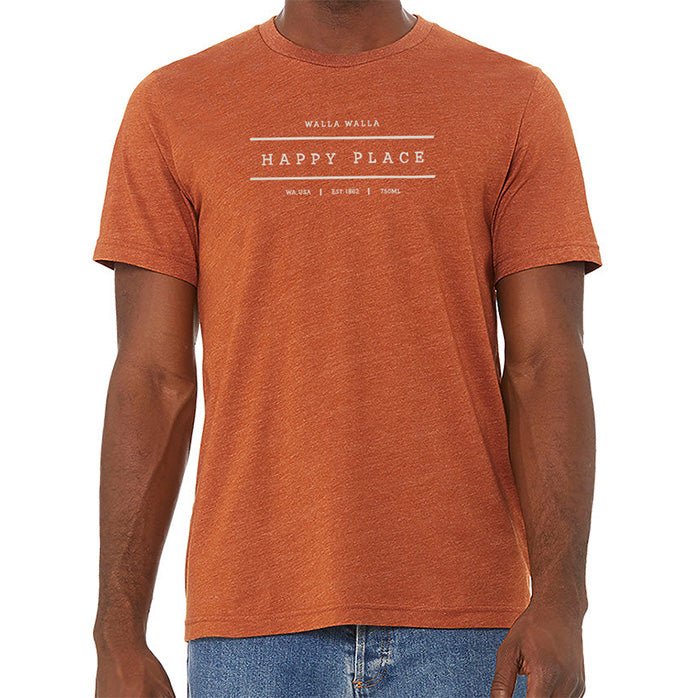 Bella + Canvas Unisex 4.2 Oz. CVC Jersey Tee Printed with a Customizable HAPPY PLACE COLLECTION Design