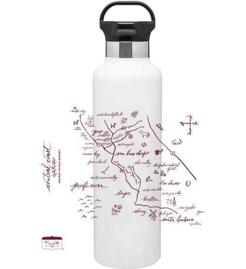 24 Oz. Stainless Insulated Gear Water Bottle Printed with a Customizable CALLIGRAPHY MAP Design