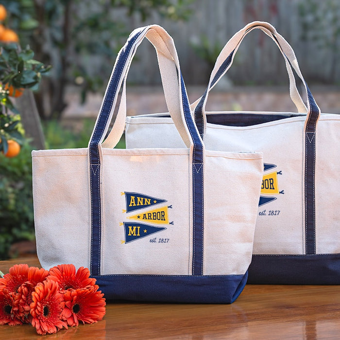 Custom PENNANT 24 Oz. Canvas Large Zippered Boat Tote