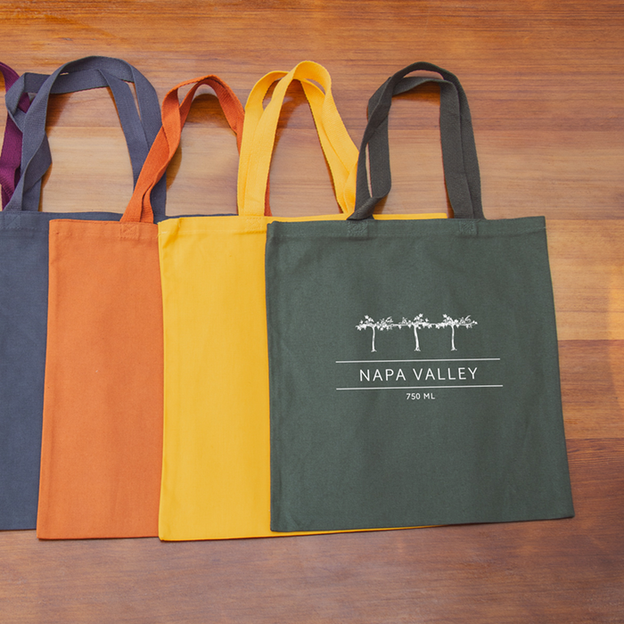 Custom Wholesale 12 Oz. Colored Canvas Simple Tote Bag Printed in VISTA COLLECTION Design