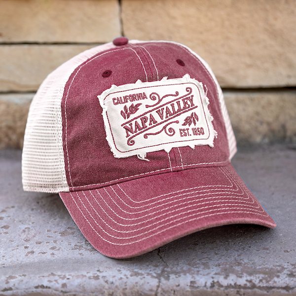 Custom SLANT Cap America Unisex Pigment Dyed Trucker with Cap Woven Patch Merrowed Label