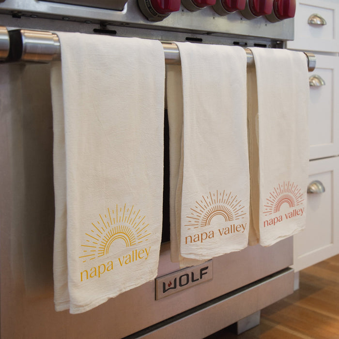 22" x 38" Flour Sack Tea Towel Printed with a Customizable SUNSHINE COLLECTION Design