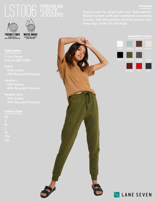 Custom Wholesale Lane Seven Men's 8.5 Oz. Premium Fleece Joggers