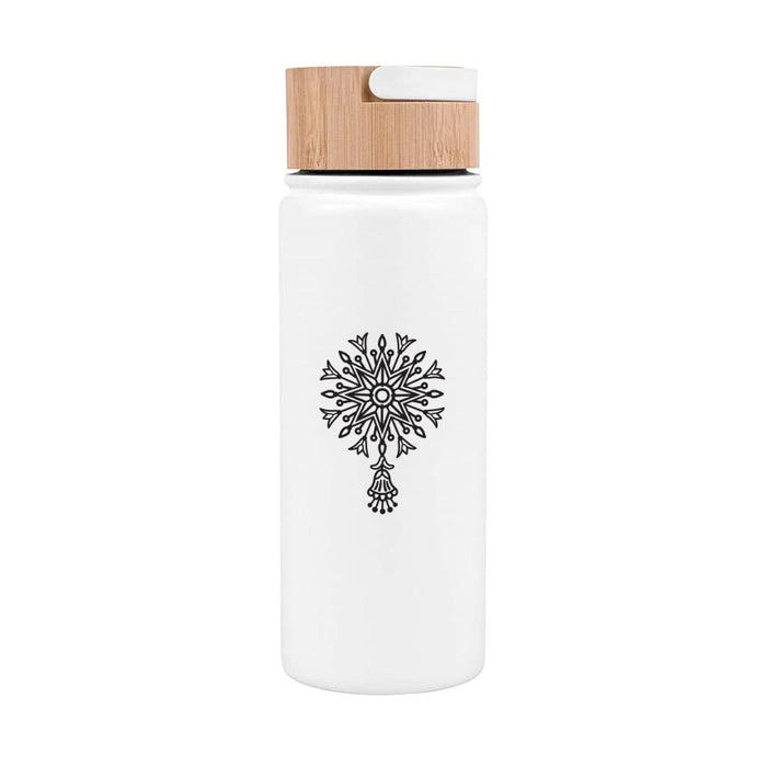 Custom Wholesale 20oz. Vacuum-Sealed Stainless Water Bottle with Bamboo Lid