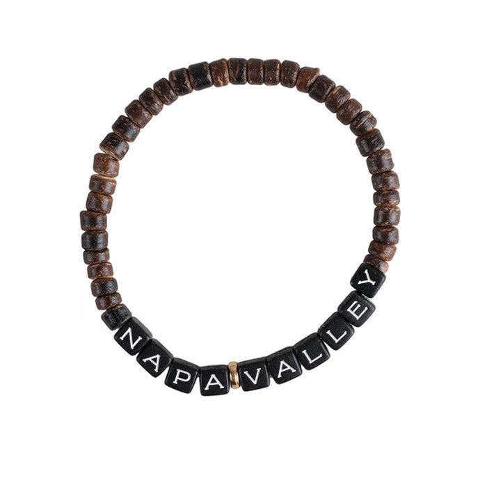 Custom BRAND / LOGO Coconut Shell Wood Friendship Bracelet