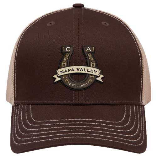 Custom LUCKY Cotton Blend Twill 6 Panel Mid Profile Mesh Back Trucker Cap