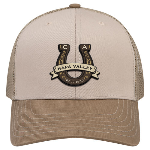 Custom Wholesale OTTO CAP Cotton Blend Twill 6 Panel Mid Profile Mesh Back Trucker Cap Printed with a Customizable LUCKY COLLECTION Design