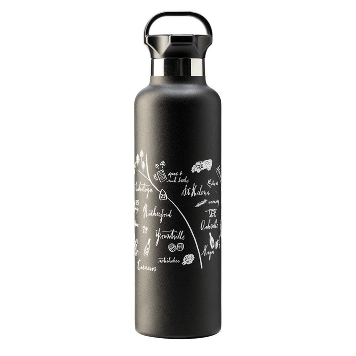 24 Oz. Gear Stainless Insulated Water Bottle Printed with a Customizable CALLIGRAPHY MAP Design