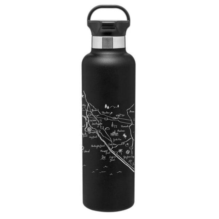 24 Oz. Gear Stainless Insulated Water Bottle Printed with a Customizable CALLIGRAPHY MAP Design