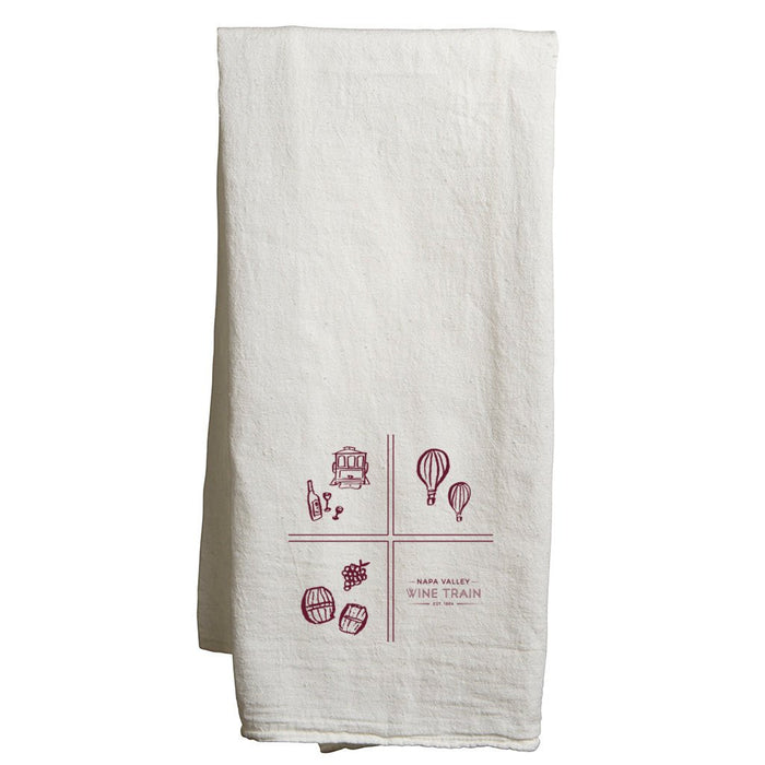 22" x 38" Flour Sack Tea Towel Printed with a Customizable SQUARES COLLECTION Design