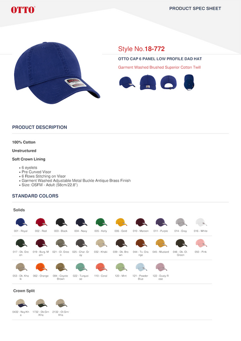 Custom HAPPY PLACE Otto Cap Cotton Twill Garment Washed Superior Dad Cap