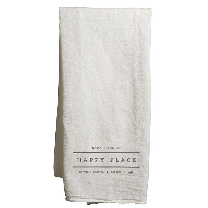 Custom Wholesale  Flour Sack Tea Towel Printed in HAPPY PLACE COLLECTION Design