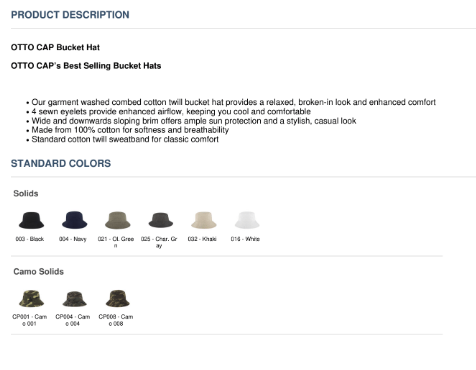 OTTO CAP Unisex Cotton Twill Bucket Hat