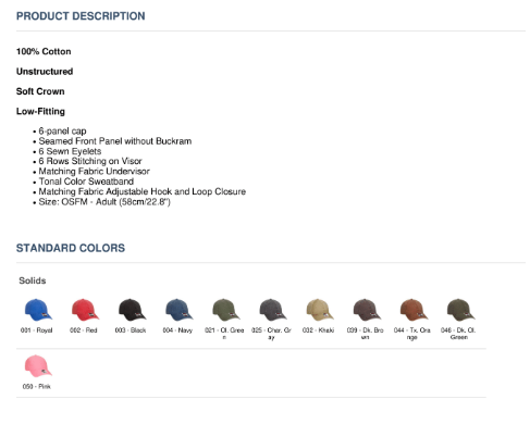 OTTO CAP Washed Cotton Pigment Dyed Superior Cotton Twill Dad Cap Printed with a Customizable PENNANT COLLECTION Design