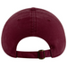 Maroon baseball cap with a gold buckle on a white background