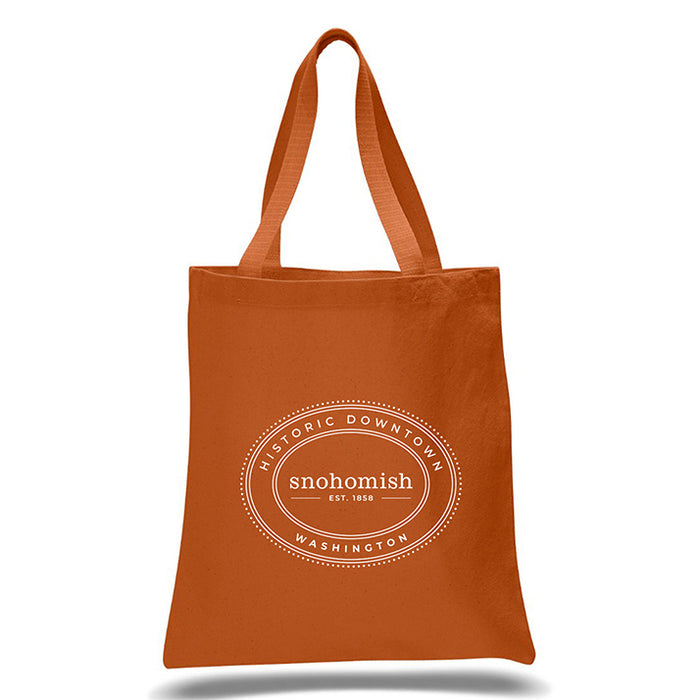 Custom Wholesale 12 Oz. Colored Canvas Simple Tote Bag Printed in OVAL COLLECTION Design