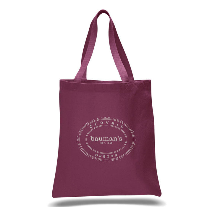 12 Oz. Colored Canvas Simple  Tote Bag Printed with a Customizable OVAL COLLECTION Design
