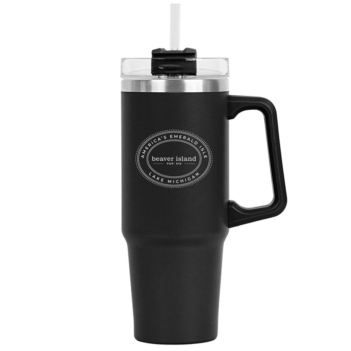 30 Oz. Little Boom Stainless Insulated Mug Printed with a Customizable OVAL COLLECTION Design