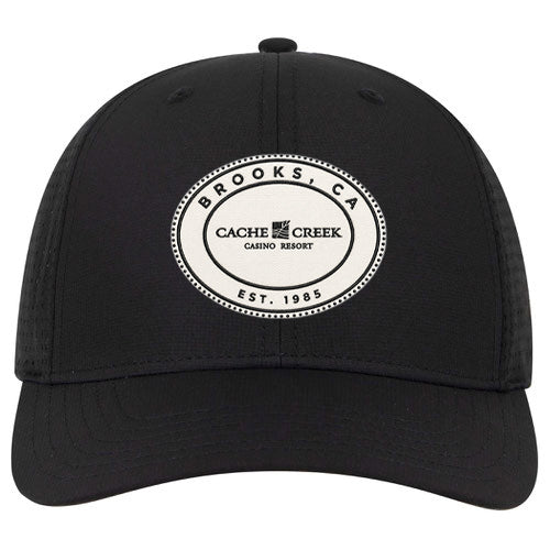Custom OVAL OTTO CAP Polyester Pongee Perforated 6 Panel Mid Profile Baseball Cap