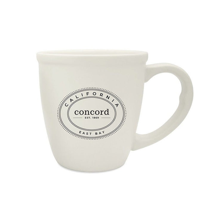 14 Oz. Morning White Ceramic Mug Printed with a Customizable OVAL COLLECTION Design