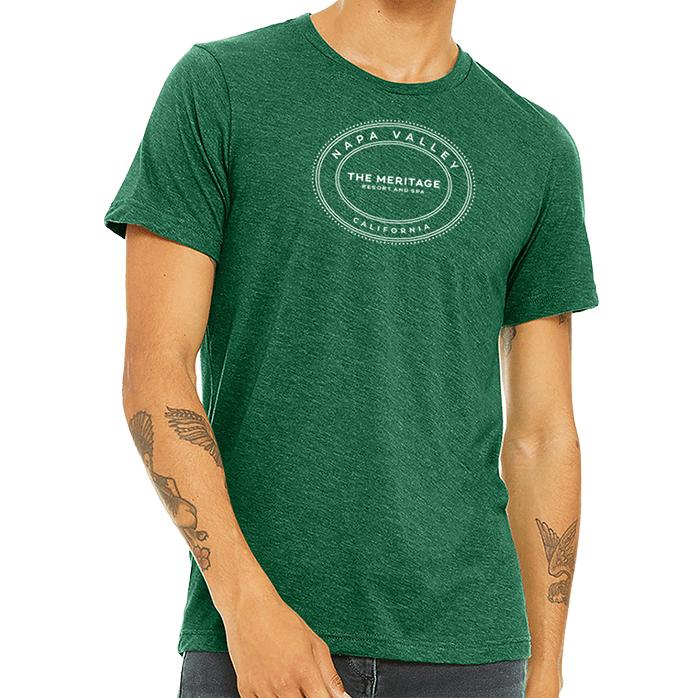 Bella + Canvas Unisex 4.2 Oz. CVC Jersey Tee Printed with a Customizable OVAL COLLECTION Design