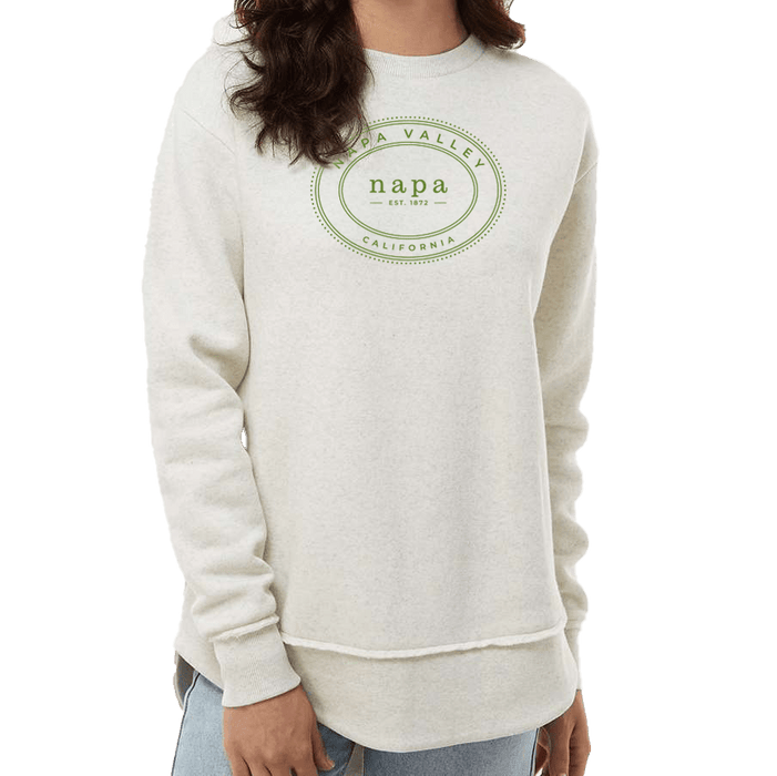 Live & Tell Ladies 7.4 Oz. Weekend Fleece Crewneck Poly Cotton Sweatshirt Printed with a Customizable OVAL COLLECTION Design